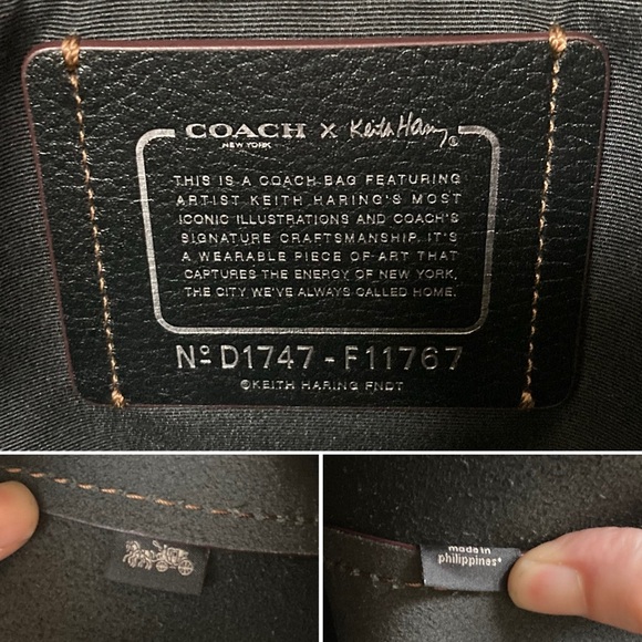 Coach X Keith Haring LOVE Shopper Tote Bag Black F11767 - Picture 3 of 16